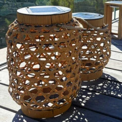 LUMISKY Lanterne Solaire Décorative CAPRI XL Beige Polyrotin H41cm - Beige -Luminaire solaire Soldes 2022 42224661 5