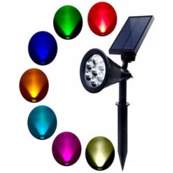 DONTODENT Pack De 2 Spots Solaires Extérieur étanches - 4 LEDs-RGB -Luminaire solaire Soldes 2022 42428710 3