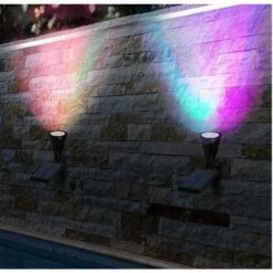 DONTODENT Pack De 2 Spots Solaires Extérieur étanches - 4 LEDs-RGB -Luminaire solaire Soldes 2022 42428710 4