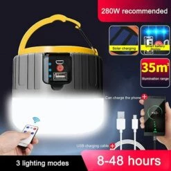 TANABATA Lanterne Portative Lampe De Camping LED Rechargeable Par USB, Lampe Solaire, 5200 MAh Batterie Externe, IPX6 Étanche, 5 Modes SOS, Étanche, Portable, Lampe De Camping, Super Lumineuse, Durable(Noir) 8 TANABATA Lanterne Portative Lampe De Camping LED Rechargeable Par USB, Lampe Solaire, 5200 MAh Batterie Externe, IPX6 Étanche, 5 Modes SOS, Étanche, Portable, Lampe De Camping, Super Lumineuse, Durable(Noir) -Luminaire solaire Soldes 2022 43313803 2