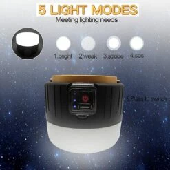 TANABATA Lanterne Portative Lampe De Camping LED Rechargeable Par USB, Lampe Solaire, 5200 MAh Batterie Externe, IPX6 Étanche, 5 Modes SOS, Étanche, Portable, Lampe De Camping, Super Lumineuse, Durable(Noir) 11 TANABATA Lanterne Portative Lampe De Camping LED Rechargeable Par USB, Lampe Solaire, 5200 MAh Batterie Externe, IPX6 Étanche, 5 Modes SOS, Étanche, Portable, Lampe De Camping, Super Lumineuse, Durable(Noir) -Luminaire solaire Soldes 2022 43313803 5