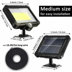 BRIDAY Lampe Solaire Extérieur, 2400mAh LED Détecteur De Mouvement éclairage Solaire Extérieur étanche Sans Fil Spot Solaire Lumière Puissant Sécurité Pour Jardin, Clôture, Porte, Cour Ou Entrée -Luminaire solaire Soldes 2022 43330992 5