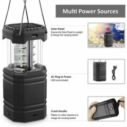 BARES Lampe Solaire Camping Rechargeable,Lampe Torche Pour Eclairage Extéieur,Lanterne Camping IPX4 Étanche,pour Camping,Excursions, Secours, Pêche, Cave -Luminaire solaire Soldes 2022 44399940 4