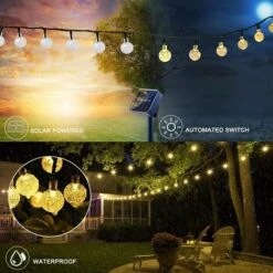 GDRHVFD Guirlande Lumineuse Solaire Extérieure,50Led Étanche Fairy Lights,8 Modes Lumières Guirlande Guinguette,Pour Intérieur / Extérieur, Jardin,Terrasse, Balcon, Mariage, Fête -Luminaire solaire Soldes 2022 44929506 3