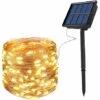 TINOR Guirlandes Lumineuse Solaire Extérieure, 200LED 22M 8 Modes IP65 Etanche Guirlande Lumineuse Pour Maison Extérieur Jardin Mariage Et Fête De Noël, Blanc Chaud -Luminaire solaire Soldes 2022 45301050 1