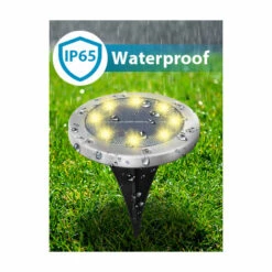 AUGIENB AMBOTHER Lot De 8 Spots Solaire Encastrables Sol 6000K Diam.12 Cm -Luminaire solaire Soldes 2022 45405812 4