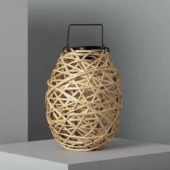 LEDKIA Lampe à Poser LED Extérieure Solaire Rotin Baihar Naturel - Naturel