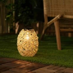 LEDKIA Lampe à Poser LED Extérieure Solaire Rotin Baihar Naturel - Naturel -Luminaire solaire Soldes 2022 45433411 3