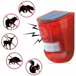 THSINDE Alarme Solaire De Sécurité Clignotante De Mouvement Avec Son Lumière Rouge étanche De Commutation Pour Maison