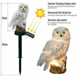DEVENIRRICHE Hibou Solaire Lumières Jardin Extérieur - Lampe De Pelouse Hibou LED étanche - Lumière Créative De Paysage De Nuit Pour Patio, Cour, Décoration De Fête -Luminaire solaire Soldes 2022 46716773 3