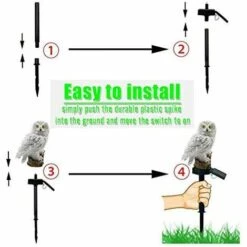 DEVENIRRICHE Hibou Solaire Lumières Jardin Extérieur - Lampe De Pelouse Hibou LED étanche - Lumière Créative De Paysage De Nuit Pour Patio, Cour, Décoration De Fête -Luminaire solaire Soldes 2022 46716773 4