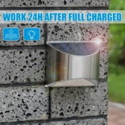 Lampe Solaire Extérieur Puissante Stainless Steel Applique Avec Etanche Led Lumière Lampadaire Eclairage Exterieur De Sécurité Sans Fil Lumière Blanche 10x8x5.3cm Fontainebleau 2Pcs Argent -Luminaire solaire Soldes 2022 46769303 3