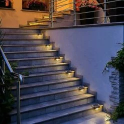 DEVENIRRICHE Lampe De Clôture Solaire étanche, Lumière De Pont Solaire, Lampe D'escalier, Lampes Solaires De Jardin LED IP65 Pour Clôtures D'escalier De Patio (Lumière Chaude-Noir, 12 PCS) -Luminaire solaire Soldes 2022 46888344 2