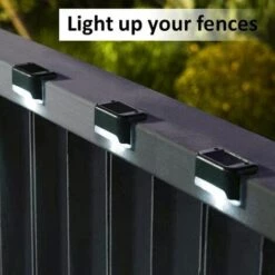 DEVENIRRICHE Lampe De Clôture Solaire étanche, Lumière De Pont Solaire, Lampe D'escalier, Lampes Solaires De Jardin LED IP65 Pour Clôtures D'escalier De Patio (Lumière Chaude-Noir, 12 PCS) -Luminaire solaire Soldes 2022 46888344 3