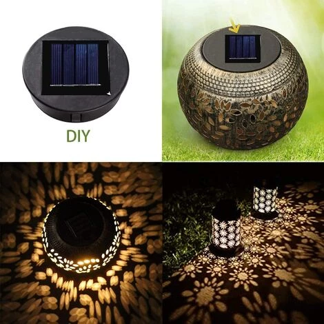 DEVENIRRICHE 2 Pièces Haut De Remplacement Lumière Solaire Pour Lantern Panneau Solaire Couvercle De Lumière Avec Une Ampoule LED,Lanterne Solaire Bricolage Pour Décor De Jardin Extérieur 7 DEVENIRRICHE 2 Pièces Haut De Remplacement Lumière Solaire Pour Lantern Panneau Solaire Couvercle De Lumière Avec Une Ampoule LED,Lanterne Solaire Bricolage Pour Décor De Jardin Extérieur – Image 5