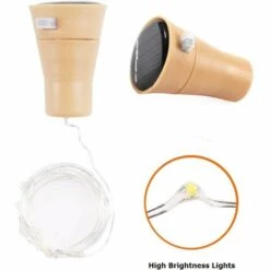 SUPERMARKET Lot De 6 Guirlandes Lumineuses LED Solaire Bouchon De La Bouteille 1m 10 LEDs Fil De Cuivre Lumière Décorative Pour DIY Bouteille/Bar/Guinguette/Chambre/Mariage/Noël/Fête - Blanc Chaud，Superma -Luminaire solaire Soldes 2022 47034877 4