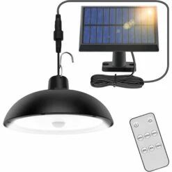 TINOR Lampes Solaires Exterieures, 78LED 4 Mode Lampe Suspendue Solaire Exterieur Avec Capteur De Mouvement, TéLéCommande, 360° Panneau Solaire Réglable, IP65 étanche Lampe Solaire Pour Jardin, Camping