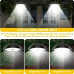 TINOR Lampes Solaires Exterieures, 78LED 4 Mode Lampe Suspendue Solaire Exterieur Avec Capteur De Mouvement, TéLéCommande, 360° Panneau Solaire Réglable, IP65 étanche Lampe Solaire Pour Jardin, Camping -Luminaire solaire Soldes 2022 47185690 4