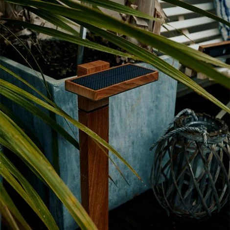 XANLITE - Borne Solaire 50cm IP44 600 Lumens - Détecteur De Mouvements - 3 Modes De Fonctionnement - Finitions Bois - SO1911W 4 XANLITE - Borne Solaire 50cm IP44 600 Lumens - Détecteur De Mouvements - 3 Modes De Fonctionnement - Finitions Bois - SO1911W – Image 2