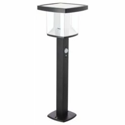 XANLITE - Borne Solaire 50cm IP44 600 Lumens - Détecteur De Mouvements - 3 Modes De Fonctionnement - Noir - SO1811N