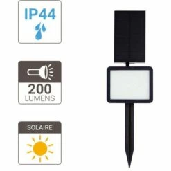 XANLITE - Borne LED Solaire, X3 Intensités, 200 Lumens - Spéciale Extérieur (IP44) - APPS200 -Luminaire solaire Soldes 2022 47378533 4