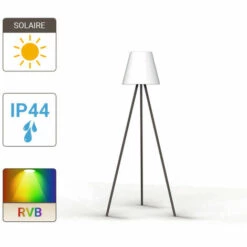 XANLITE - Lampadaire Solaire IP44 RVB Blanc Rechargeable USB Polyéthylène 2h D'autonomie - LADSORVBWR -Luminaire solaire Soldes 2022 47378690 4