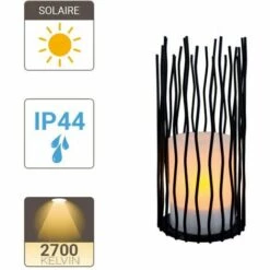 XANLITE - Lampe à Poser Solaire IP44 Blanc Chaud Effet Flamme 8h D'autonomie - SOLAPFL -Luminaire solaire Soldes 2022 47378824 5