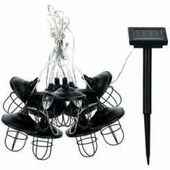 XANLITE - Guirlande Solaire Industrielle 5m IP44 - 10 Boules - Métal - Noir - GRL5INDUS