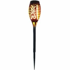 HIGHSAM Lampe Solaire 12 LED 54cm Décor De Jardin Extérieur à Lumière Vacillante