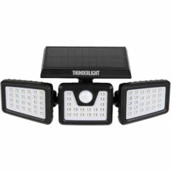 TERRE JARDIN Projecteur Mural Solaire 3 Têtes Avec Détecteur De Mouvement