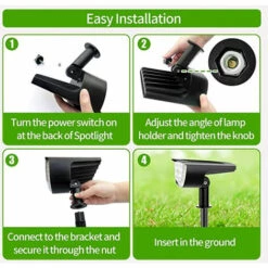 Spot Solaire Extérieur, Lampe Solaire Etanche IP65, Projecteur Solaire Exterieur 1500LM Avec 2 Modes D'Éclairage Pour Jardin, Cour, Allée, Chemin,Starlight,2Pcs -Luminaire solaire Soldes 2022 48216109 4