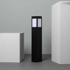 LEDKIA Balise LED Solaire Extérieure En Saillie Sur Pied 80cm Bolardo Avec Capteur Crépusculaire Blanc Froid 5700K - 6200K - Blanc Froid 5700K - 6200K