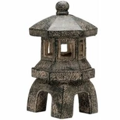 PRIVATE GARDEN Lampe Solaire Decorative Pagoda, Lumière Solaire Extérieure à LED, Eclairage De Jardin Solaire, Décoration De Jardin Pour L'extérieur, Pagode Solaire - Marron