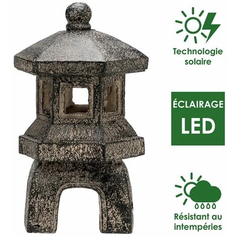 PRIVATE GARDEN Lampe Solaire Decorative Pagoda, Lumière Solaire Extérieure à LED, Eclairage De Jardin Solaire, Décoration De Jardin Pour L'extérieur, Pagode Solaire - Marron 4 PRIVATE GARDEN Lampe Solaire Decorative Pagoda, Lumière Solaire Extérieure à LED, Eclairage De Jardin Solaire, Décoration De Jardin Pour L'extérieur, Pagode Solaire - Marron – Image 2