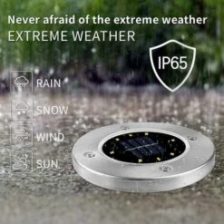 LITZEE Lumière Solaire Extérieur, 8 LED 8 Pack Spot Lampe Solaire Jardin Etanche IP65 Pelouse Lumière Decorative Pour Chemin Jardin Terrace Cour Pelouse Blanc -Luminaire solaire Soldes 2022 51545677 5