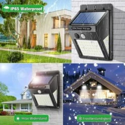 Lampes Solaires LITZEE Pour L'extérieur, 50 Lampes Solaires LED Pour L'extérieur Avec Détecteur De Mouvement Lampe Solaire Super Lumineuse à 270 °, Applique Murale De Sécurité 3 Modes Applique Murale étanche IP65 Pour Jardin Extérieur (1pc) -Luminaire solaire Soldes 2022 51551998 4