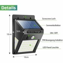 Lampes Solaires LITZEE Pour L'extérieur, 50 Lampes Solaires LED Pour L'extérieur Avec Détecteur De Mouvement Lampe Solaire Super Lumineuse à 270 °, Applique Murale De Sécurité 3 Modes Applique Murale étanche IP65 Pour Jardin Extérieur (1pc) -Luminaire solaire Soldes 2022 51551998 5