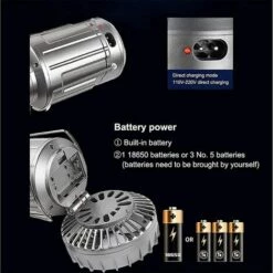 LITZEE Lanterne De Camping à LED Extérieure Portable Avec Ventilateur, Lampe De Ventilateur électrique De Levage Et D'étirement Solaires En Plein Air, Lumière De Camping à Interrupteur,d'or -Luminaire solaire Soldes 2022 51552391 4