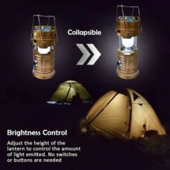 LITZEE Lanterne De Camping à LED Extérieure Portable Avec Ventilateur, Lampe De Ventilateur électrique De Levage Et D'étirement Solaires En Plein Air, Lumière De Camping à Interrupteur,d'or -Luminaire solaire Soldes 2022 51552391 5