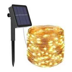 ELLE Guirlande Lumineuse Solaire Extérieure, Solaire 8 Modes Guirlande Guinguette Solaire Exterieure Étanche Décoration Pour Jardin, Terrasse, Cour, Noël, Mariage, Fête Blanc Chaud,20 M 200 LED