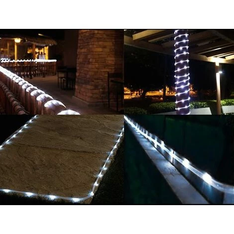 Bande LED Guirlande Tube Lumineuse Solaire,Triomphe Etanche 12M 100LED Solaire Ruban Lumineux Fil De Cuivre Tuyau De Lumière Pour Extérieur Mariage Maison Fête Noël Décoration (Blanc) 5 Bande LED Guirlande Tube Lumineuse Solaire,Triomphe Etanche 12M 100LED Solaire Ruban Lumineux Fil De Cuivre Tuyau De Lumière Pour Extérieur Mariage Maison Fête Noël Décoration (Blanc) â Image 3