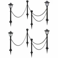 Topdeal Lampes Solaires 4 Pcs Avec Chaîne Et Piquets FF277119_FR