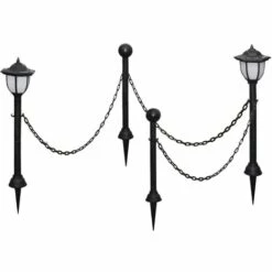 Topdeal Lampes Solaires 4 Pcs Avec Chaîne Et Piquets FF277119_FR -Luminaire solaire Soldes 2022 52095255 3