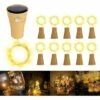 READCLY Lot De 10 Guirlandes Lumineuses LED Solaire Bouchon De La Bouteille 1m 10 LEDs Fil De Cuivre Lumière Décorative Pour DIY Bouteille Bar Chambre Mariage Noël Halloween Fête - Blanc Chaud -Luminaire solaire Soldes 2022 52506668 1