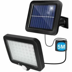 BENOBBY KIDS Lampe Solaire Extérieur,Lampe Exterieur Detecteur De Mouvement Avec Un Cable De Charge De 5 M, Projecteur Solaire Détecteur De Mouvement, Adapté à Une Utilisation En Extérieur Et Dans Le Jardin (une Pièce, IP65 2000Mah)