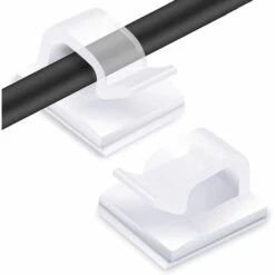 Luminaire solaire Soldes 2022 23 120PCS Clips Câbles,Kartokner Attache Cable Adhesif Rangement De Accroche Cable Fixation Auto Collant, Cavalier Cable Electrique,pour La Gestion Des Câbles,Transparent