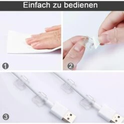 120PCS Clips Câbles,Kartokner Attache Cable Adhesif Rangement De Accroche Cable Fixation Auto Collant, Cavalier Cable Electrique,pour La Gestion Des Câbles,Transparent -Luminaire solaire Soldes 2022 53551339 5