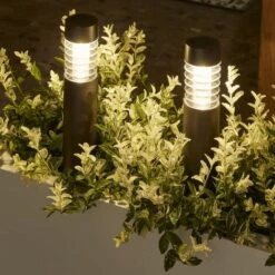 Luxform Lampes Solaires à LED De Jardin Valence 3 Pcs Anthracite - Anthracite