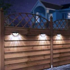 Betterlife Lot De 2 Lampes Solaires Sans Fil Pour Clôture, Murs De Clôture, Lampes D'extérieur étanches à énergie Solaire, Lumières LED Décoratives Pour Jardin, Clôture, Patio, Cour, Garage, Escalier, Portail -Luminaire solaire Soldes 2022 54309240 3