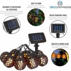 SUPERMARKET Guirlande Solaire Extérieure, Lumière LED Jardin Effet Flamme，Superma -Luminaire solaire Soldes 2022 54367653 5